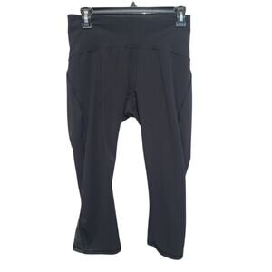 Lululemon Train Times Crop Leggings Size 8 Black 17" Inseam High Rise Mesh